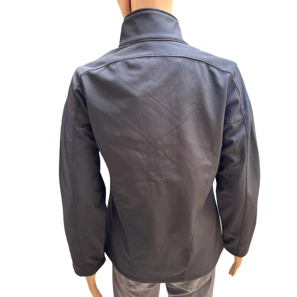 HPL Black Utility Jacket Water-Resistant Stand-Up Collar
